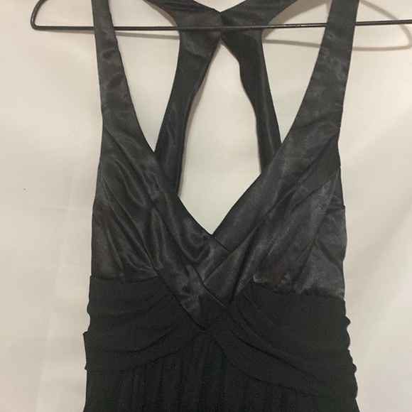 FREDRICKS OF HOLLYWOOD WO SIZE 12 BLACK FLOWY HALTER STULE DRESS SEMI BACKLESS - Picture 7 of 14